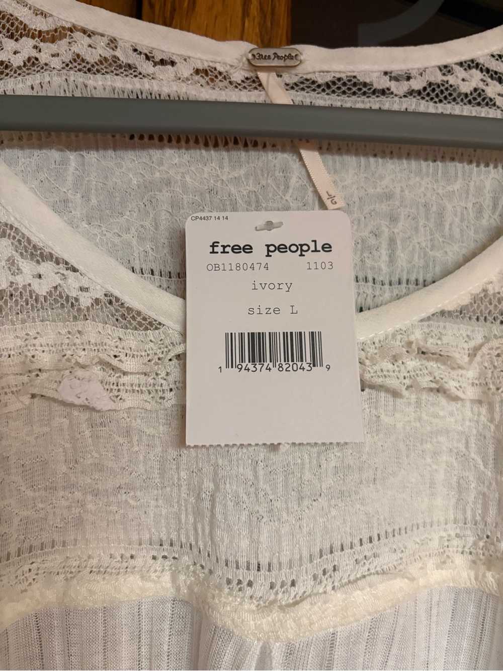 Free People Ivory Lace Yoke Tunic - Picture 3 of 3